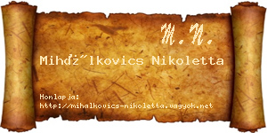 Mihálkovics Nikoletta névjegykártya
